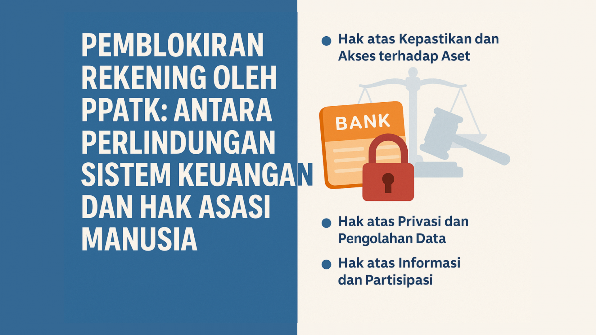 Pemblokiran Rekening oleh PPATK: Antara Perlindungan Sistem Keuangan dan Hak Asasi Manusia